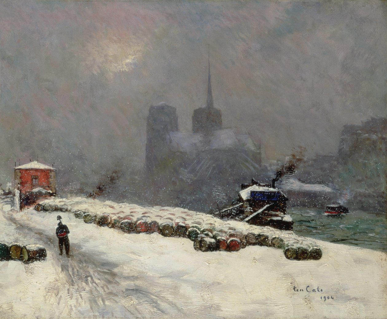 Notre Dame ve sněhu, 1904 od Siebe Johannes Ten Kate