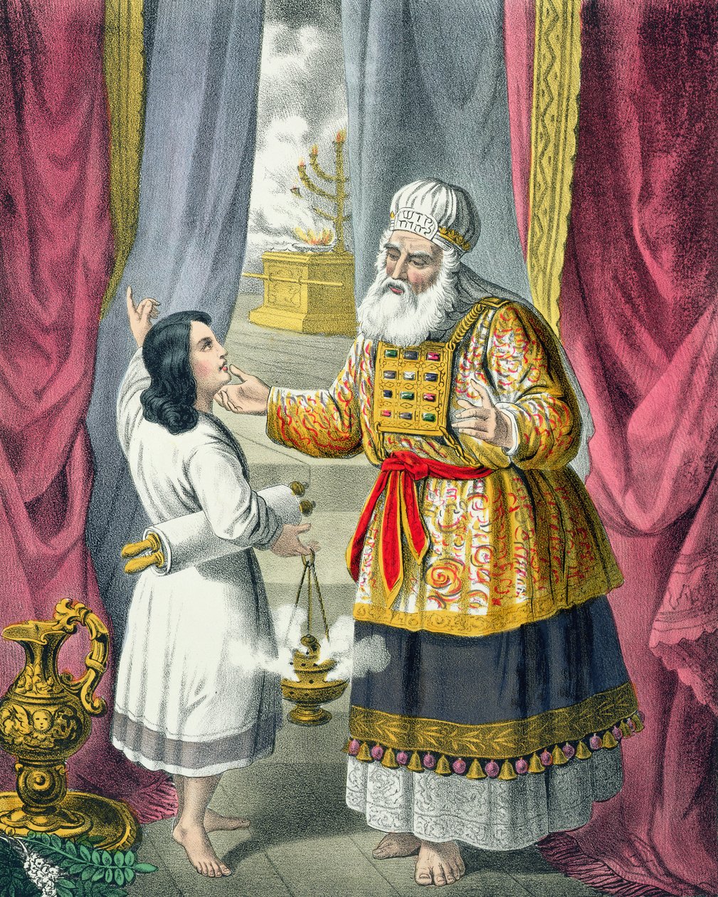Eli se ptá Samuela ohledně vize, z bible vytištěné Edwardem Goverem od Siegfried Detler Bendixen