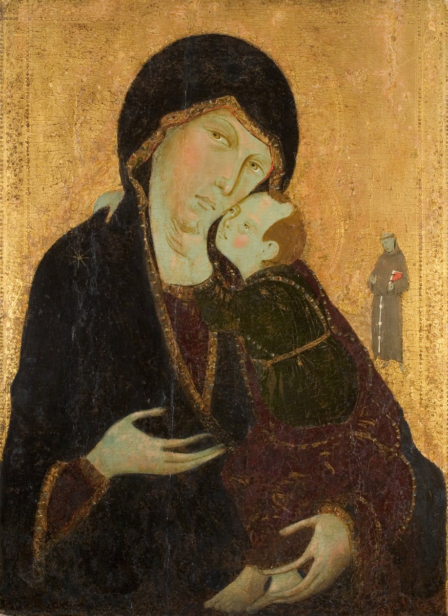 Madona s dítětem se sv. Františkem, kolem 1285 (tempera na panelu) od Sienese School