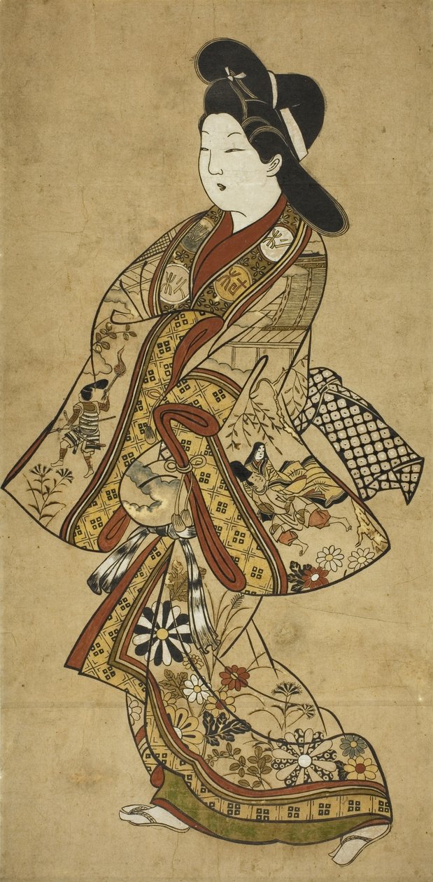 A Beauty Walking, 17. století od Sigimura Jihei