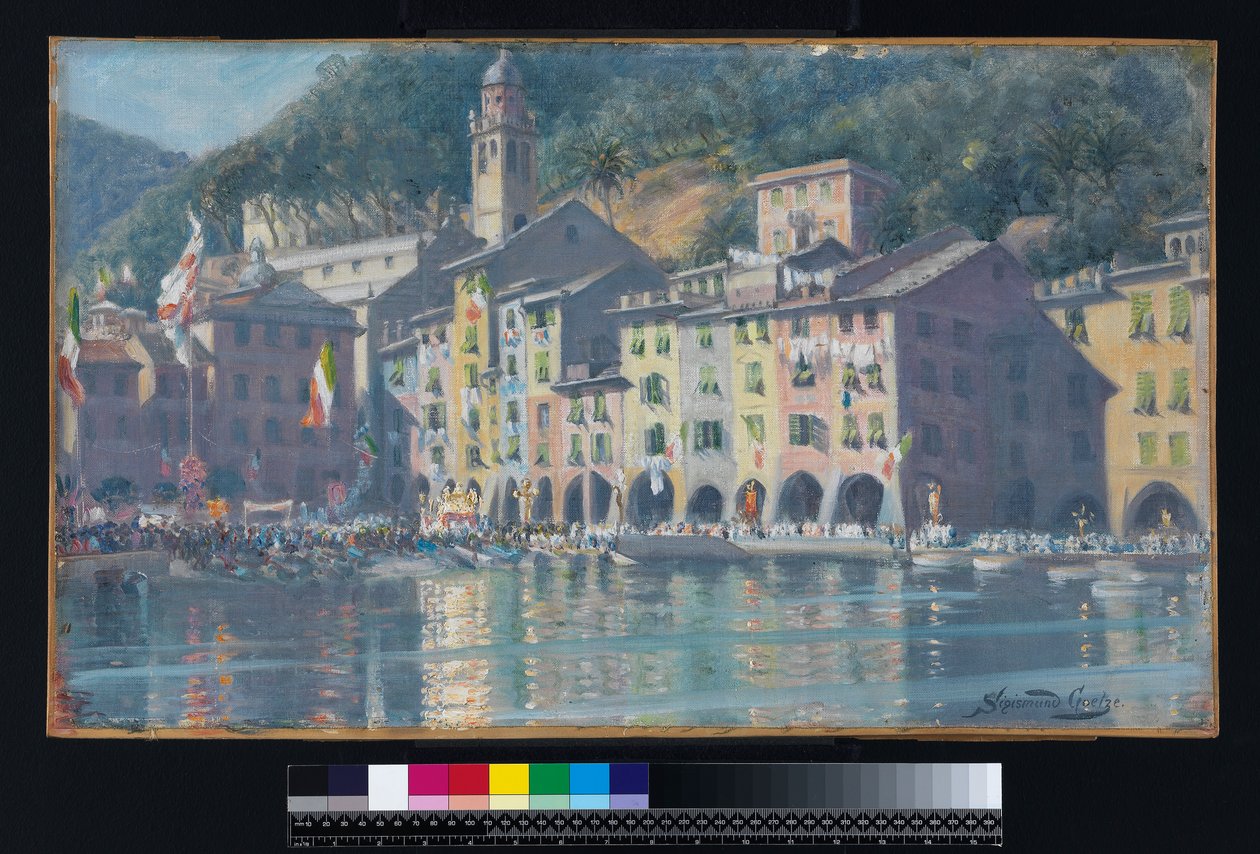 Svátek San Giorgio, Portofino od Sigismund Christian Hubert Goetze