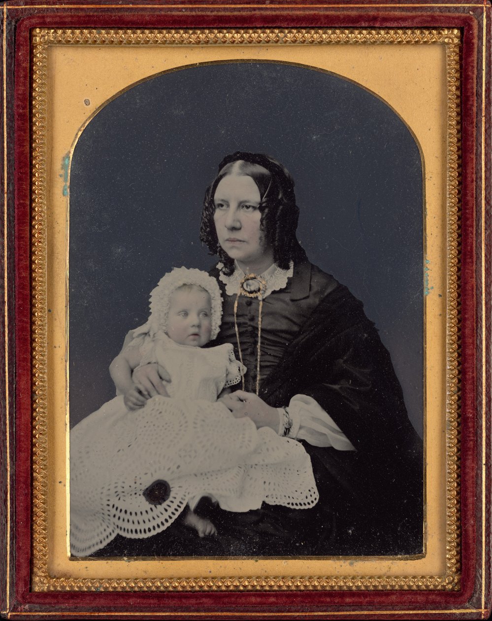Portrét ženy s dítětem,c. 1855 (foto) od Silas Eastham