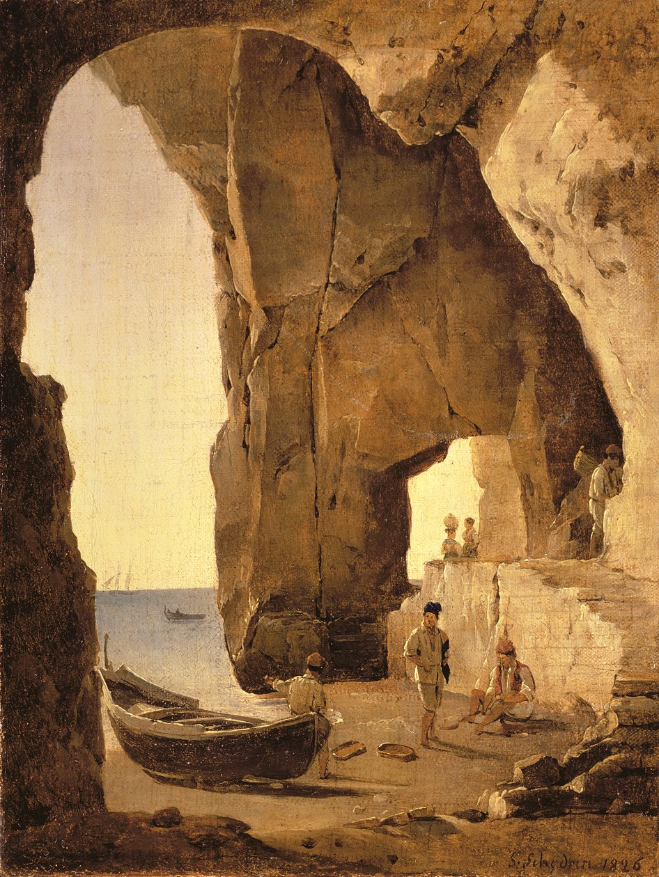 Jeskyně v Sorrentu, 1826 od Silvestr Fedosievich Shchedrin