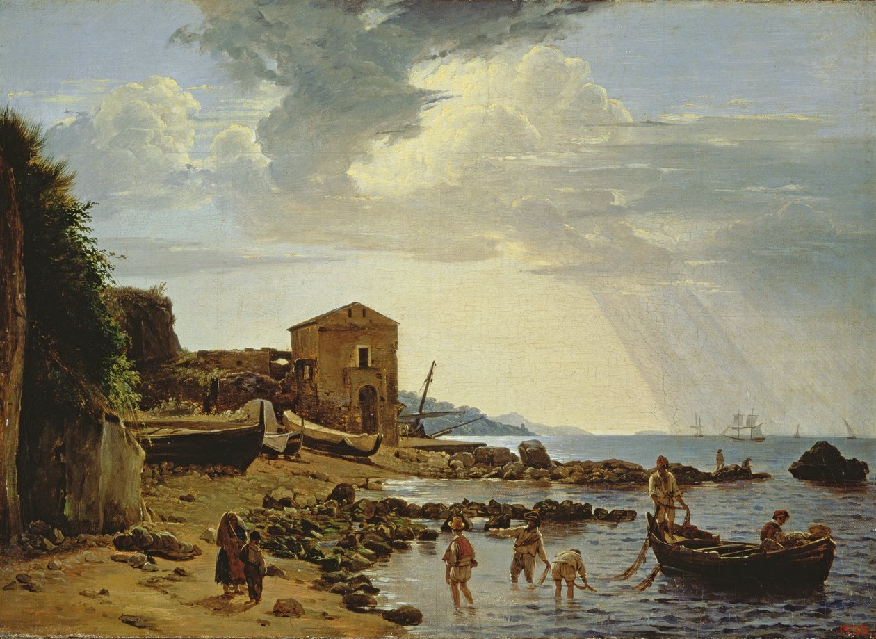 Pláž v Sorrentu s výhledem na ostrov Capri od Silvestr Fedosievich Shchedrin