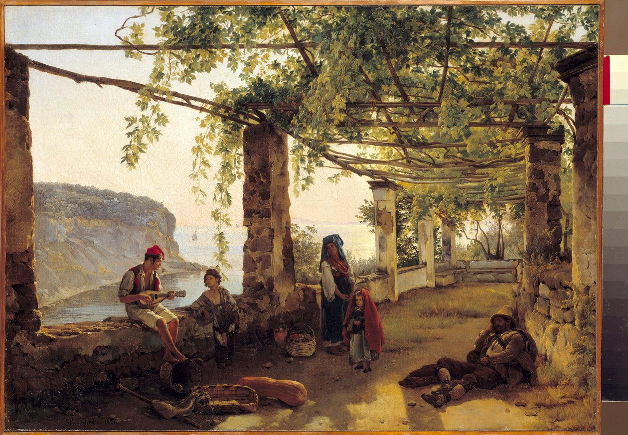 Krajina poblíž Sorrenta na pobřeží Amalfi Malba Silvestre Shchedrine (1791-1830) 1826 od Silvestr Fedosievich Shchedrin