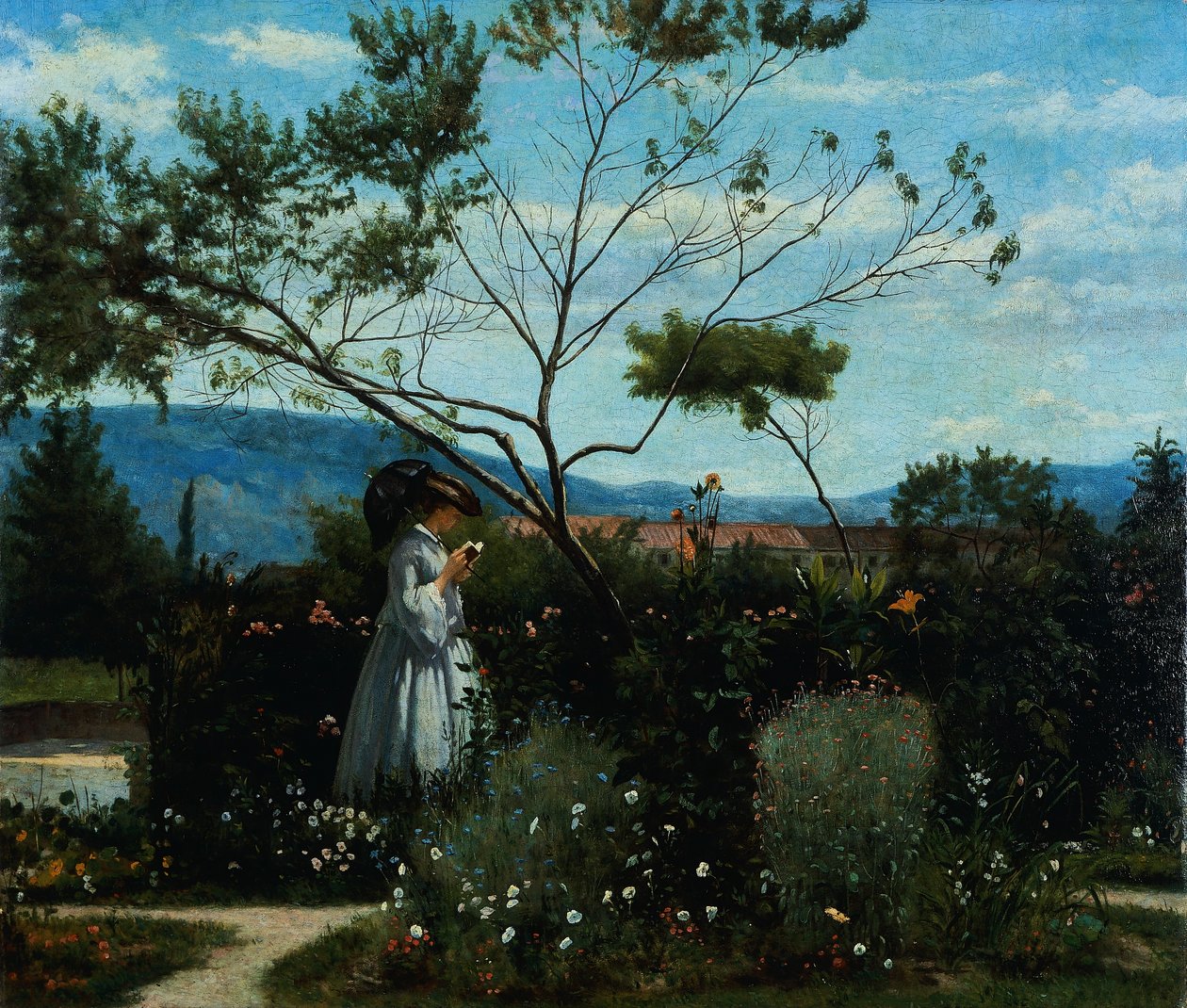 Mezi květinami v zahradě od Silvestra Lega (1826-1895). od Silvestro Lega
