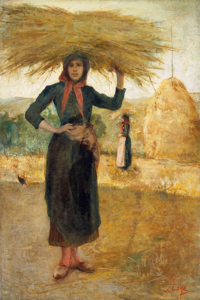 Výrobci sena, cca 1890, Silvestro Lega (1826-1895), olej na plátně od Silvestro Lega