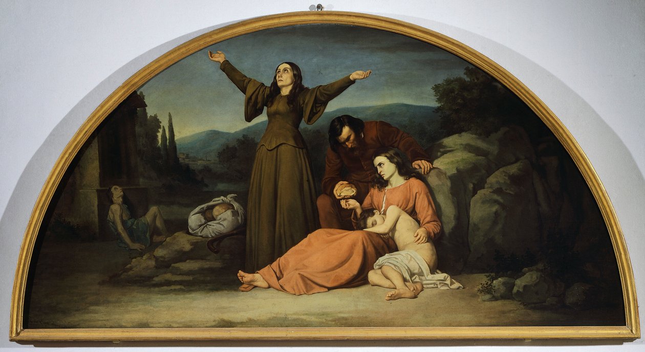 Lunette of Famine, od Silvestra Lega (1826-1895), Canton Oratory, Modigliana, Emilia Romagna od Silvestro Lega