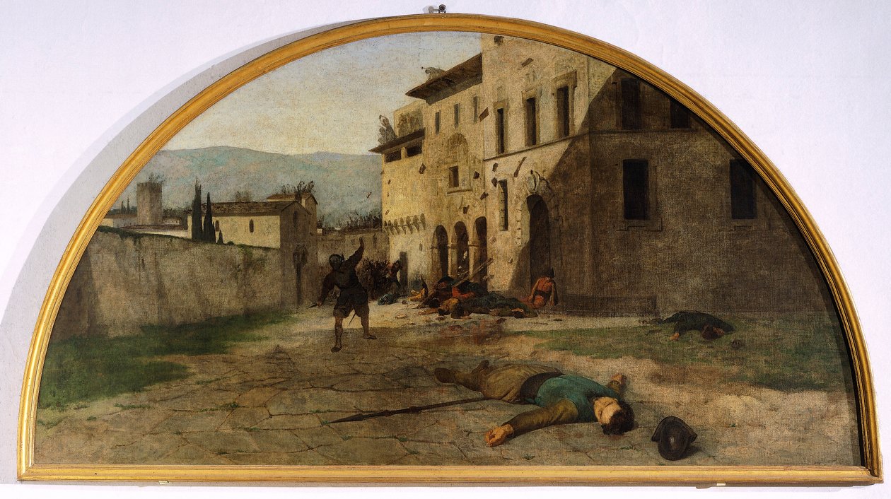 Lunette of war, Silvestro Lega (1826-1895), Canton Oratory, Modigliana, Emilia Romagna od Silvestro Lega