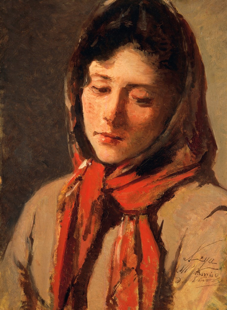 Selská dívka (Villainous woman), od Silvestra Lega (1826-1895) od Silvestro Lega