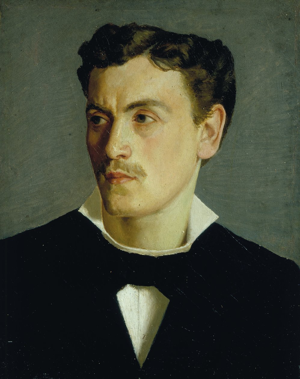 Portrét mladého muže, asi 1855 (olej na plátně) od Silvestro Lega