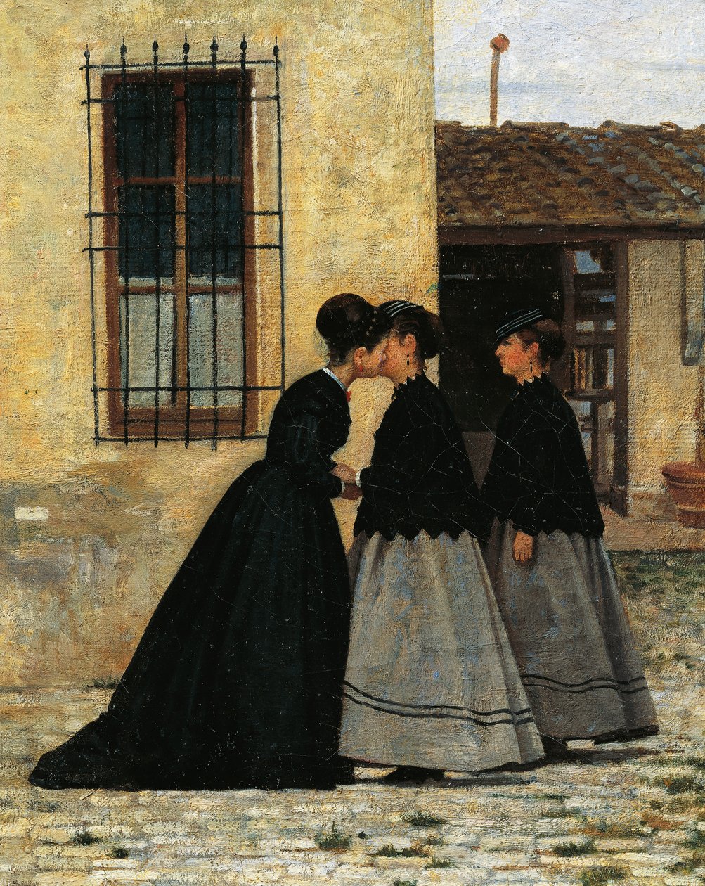 Návštěva, Silvestro Lega, detail od Silvestro Lega