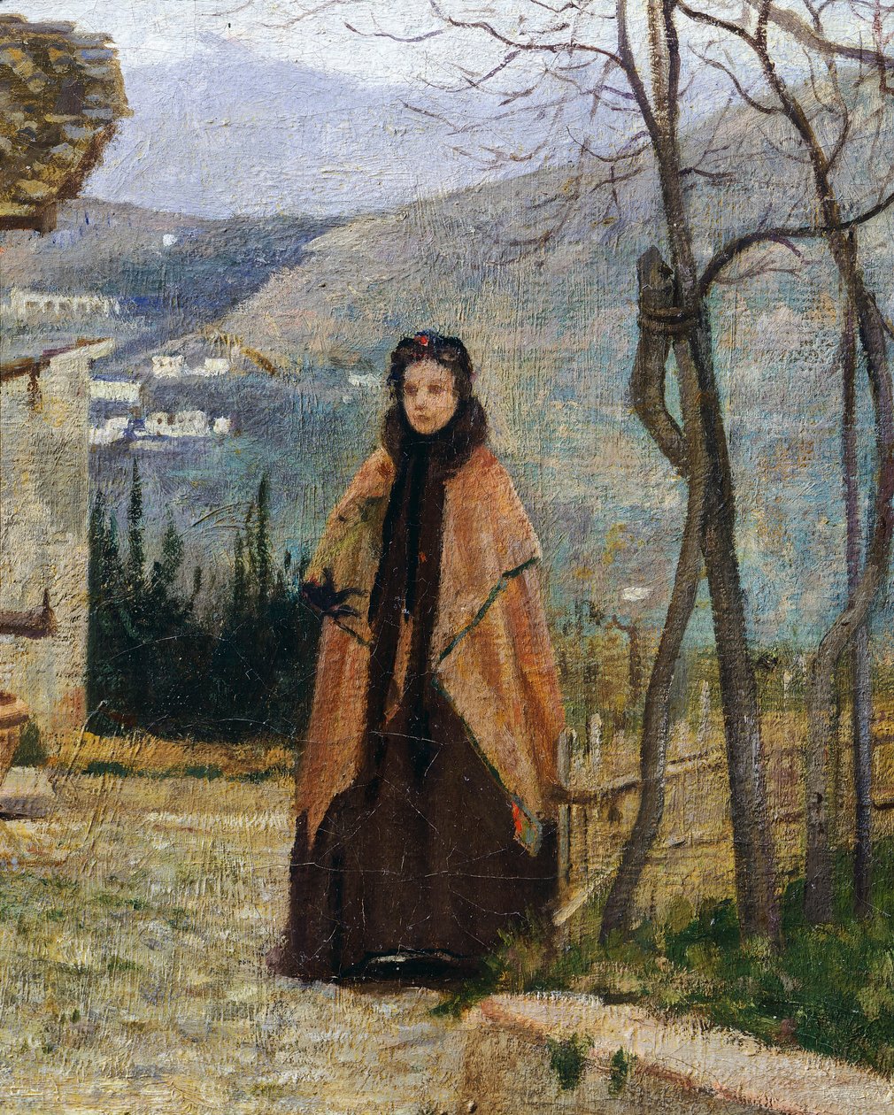 Návštěva, Silvestro Lega, detail od Silvestro Lega