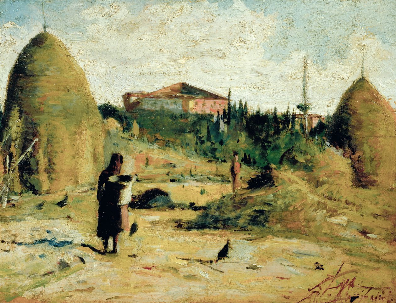 Villa Bandini al Gabbro, cca 1889-90 (olej na desce) od Silvestro Lega