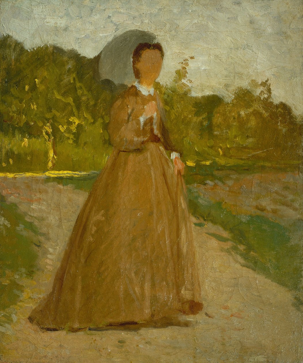 Žena v zahradě, asi 1864 (olej na plátně) od Silvestro Lega