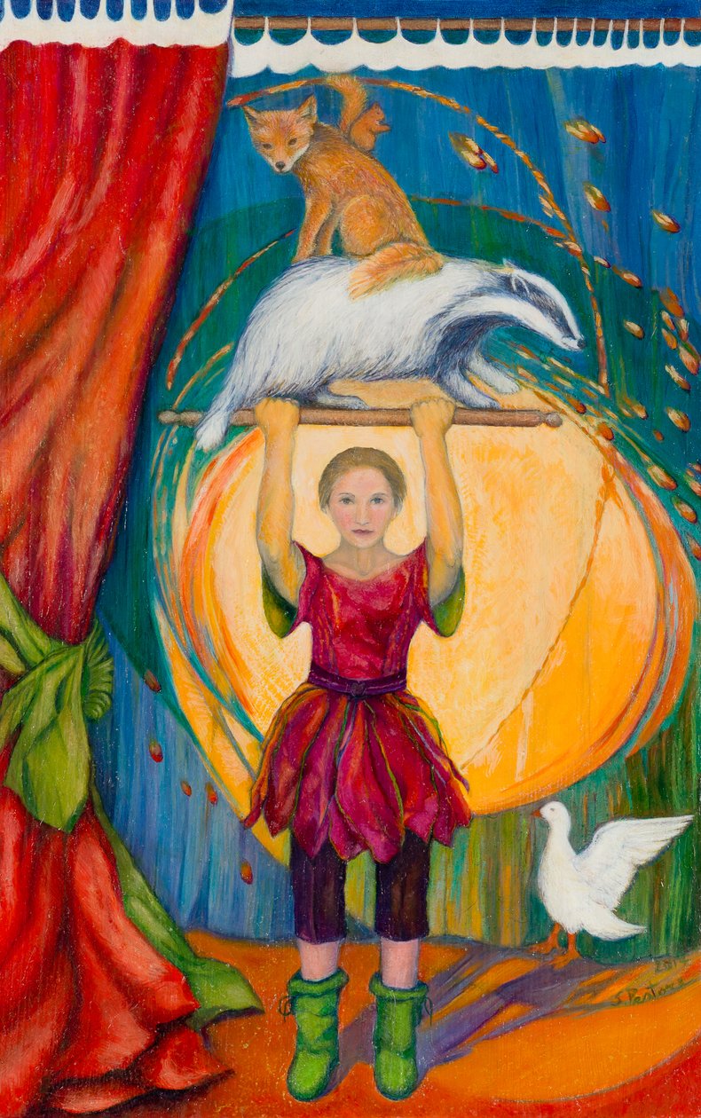 Akrobati, 2013 (wc a pastel na papíře) od Silvia Pastore