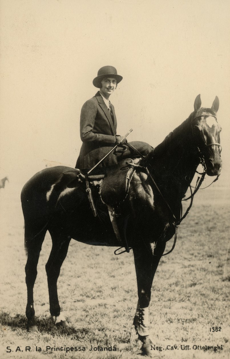 Princezna Yolanda Savojská (1901-1986), hraběnka z Bergolu, kůň od Silvio Ottolenghi