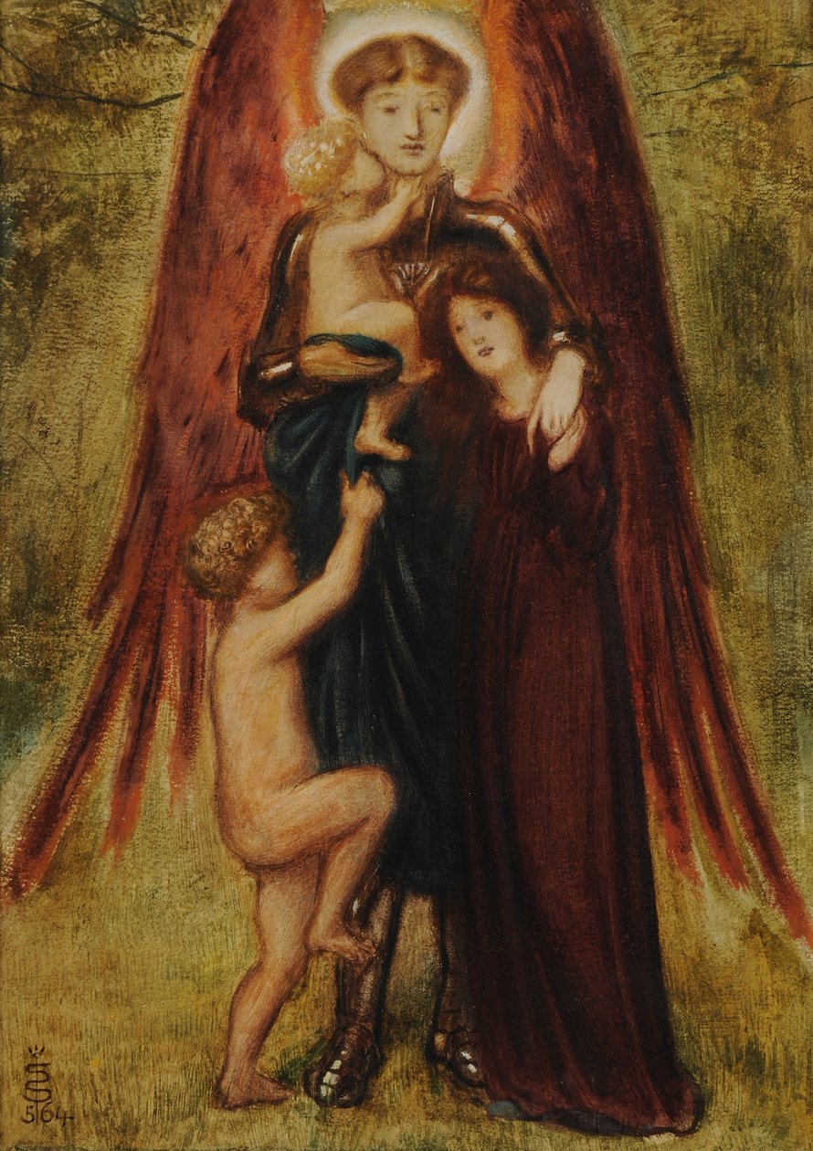 St Michael of Good Children, 1864 (wc na papíře) od Simeon Solomon