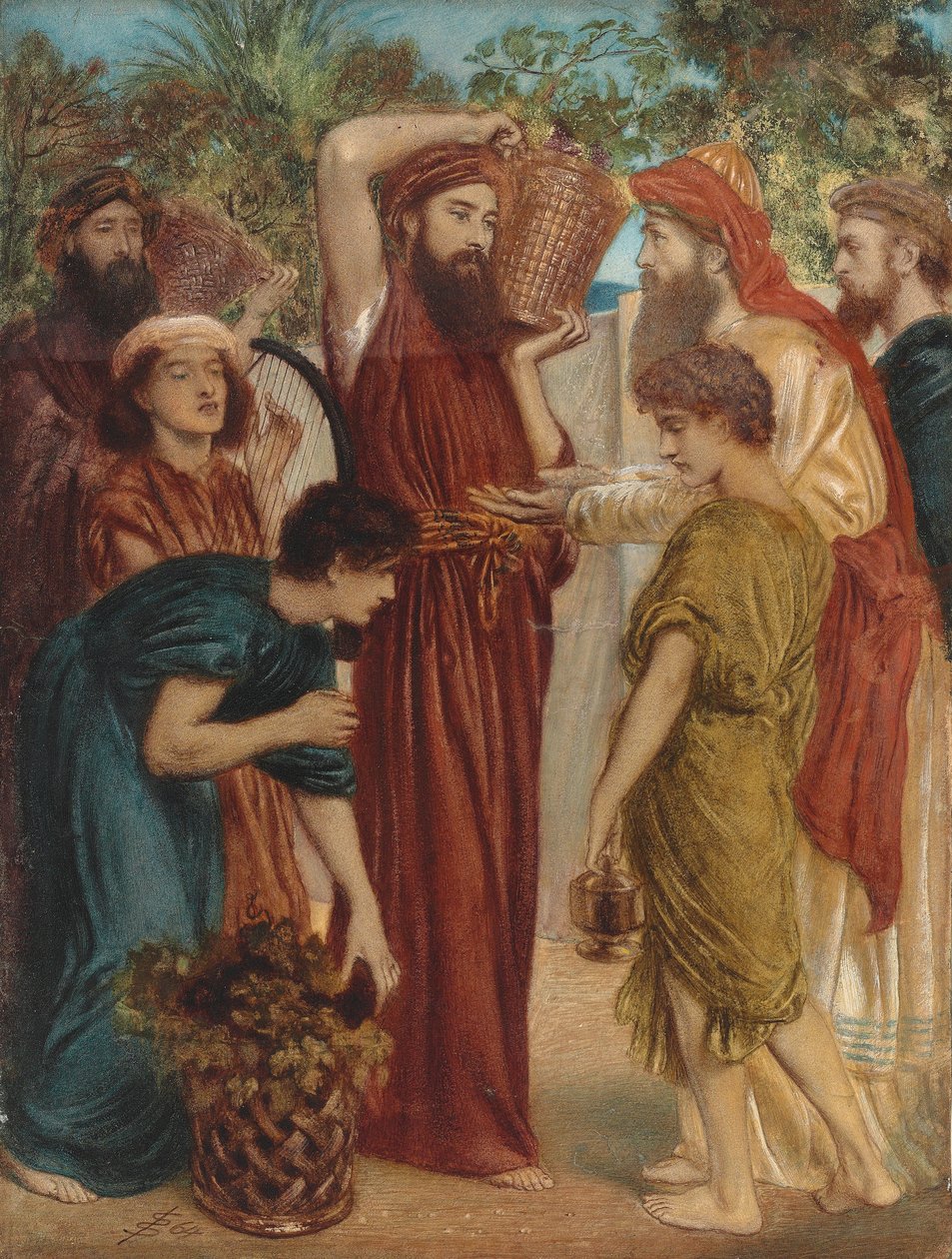 Obětování prvotin úrody od Simeon Solomon