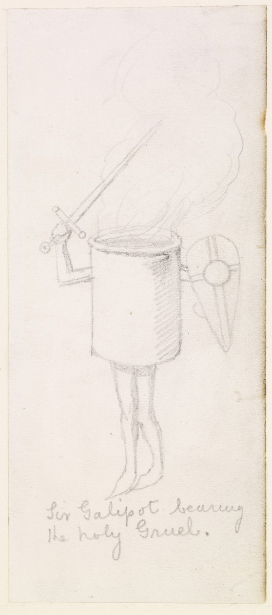Sir Galipot nesoucí svatou Gruel, kolem 1855-59 (tužka na papíře) od Simeon Solomon