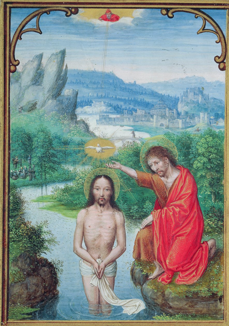 W.99 fol.24v Křest Kristův od Simon Bening