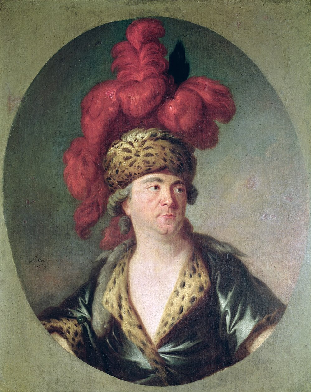 Herec Lekain (1728-78) v roli Čingischána v Opeře 