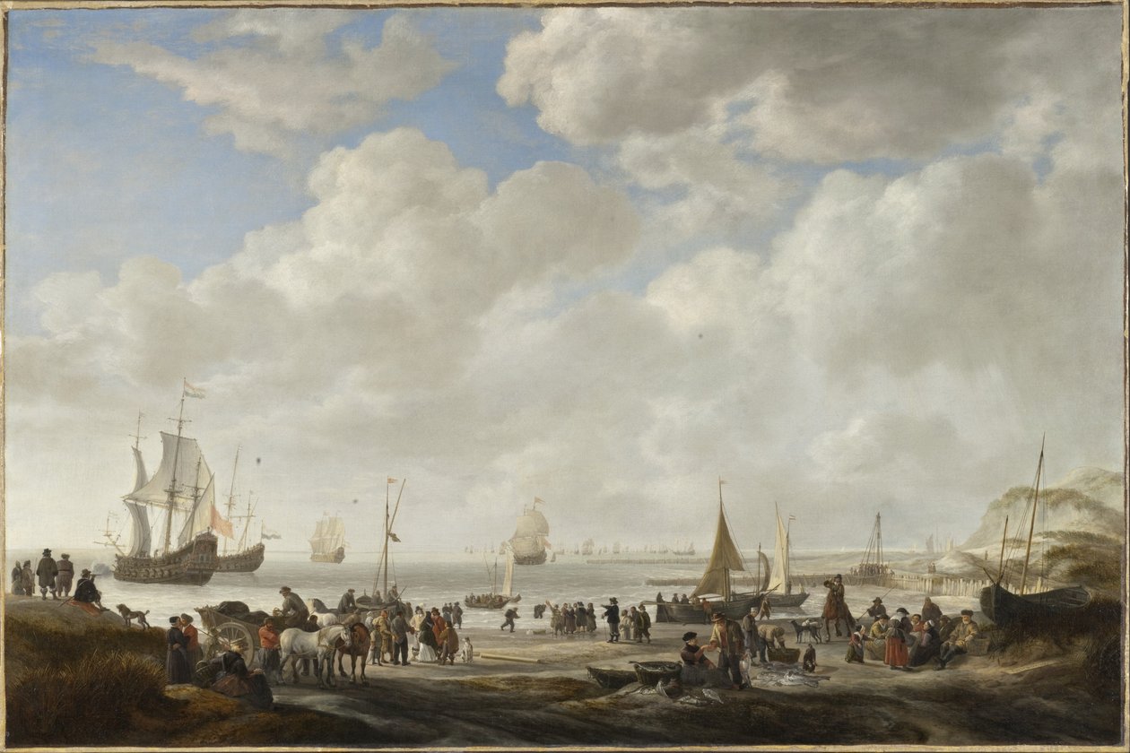 Pohled na pláž, 1646 od Simon de Vlieger