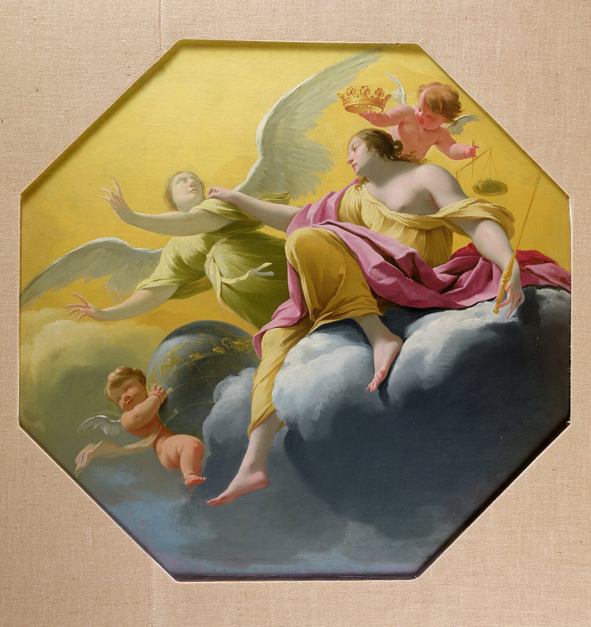 Spravedlnost, ze série Čtyř kardinálských ctností na stropě královniny ložnice v Saint-Germain-en-Laye, kolem 1637-38 od Simon Vouet