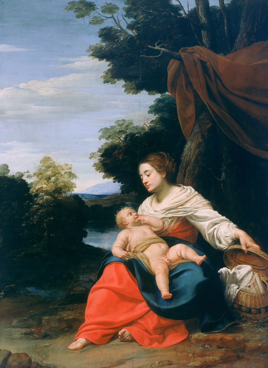 Madonna s dítětem, známá jako Madonna della Cesta (Madona z košíku) od Simon Vouet