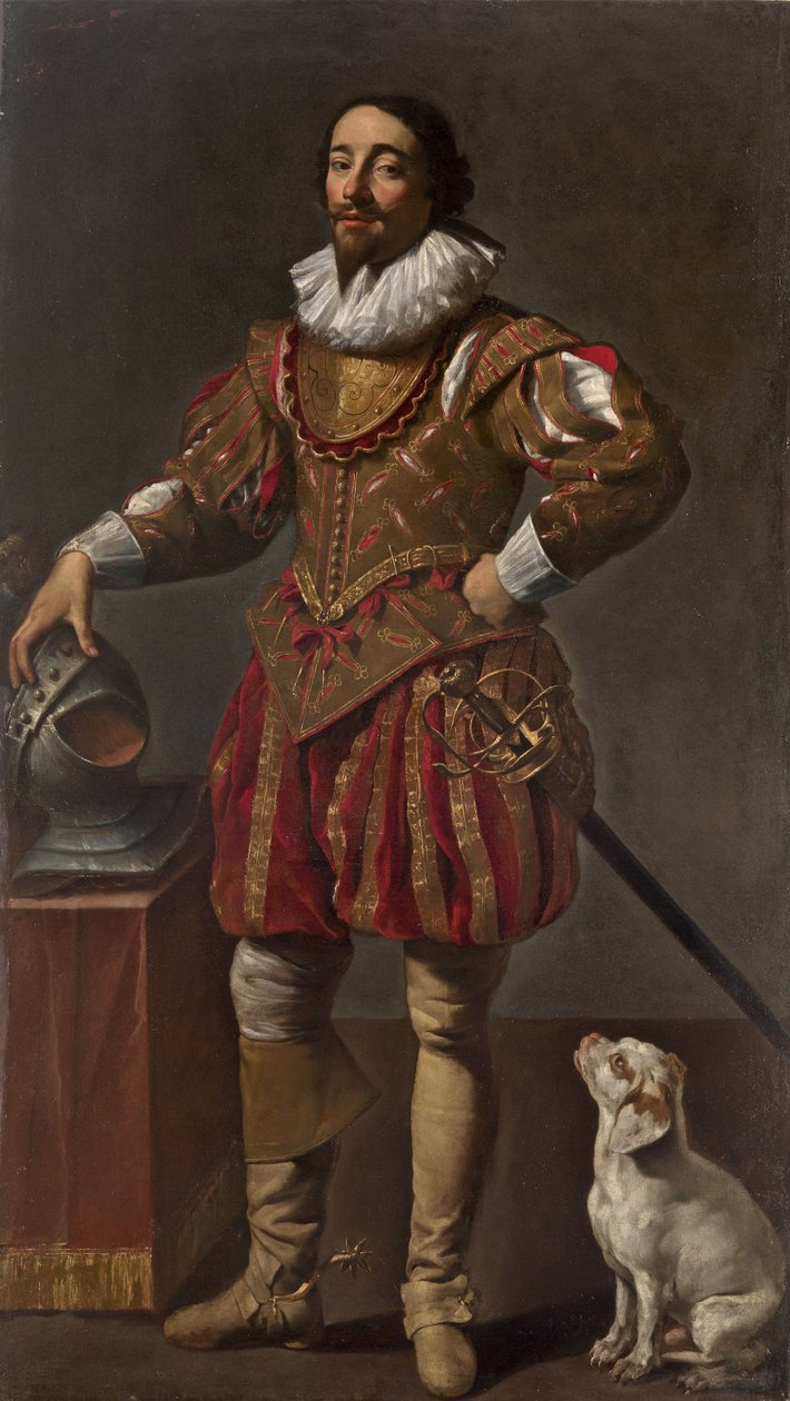 Portrét pána se psem od Simon Vouet
