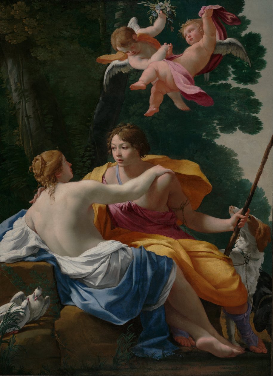Venuše a Adonis od Simon Vouet