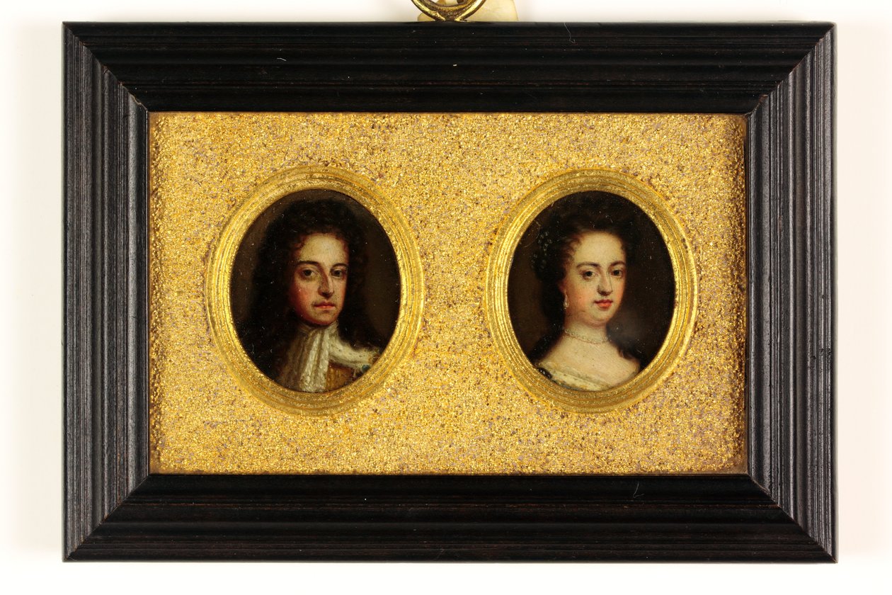 King William III a Queen Mary II (akvarel na pergamenu) (viz také 3076025 & 3076026) od Simon (attr.to) Du Bois