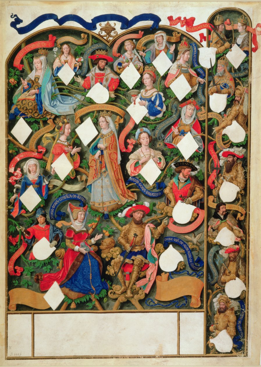 Přidejte Ms 12531 f.10 Genealogický strom Jana z Gauntu od Simon Bening