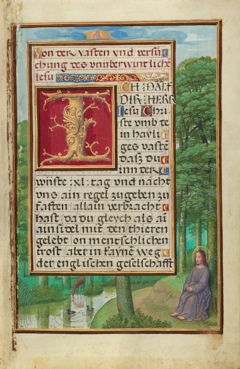 Rand mit Christus in der Wüste od Simon Bening