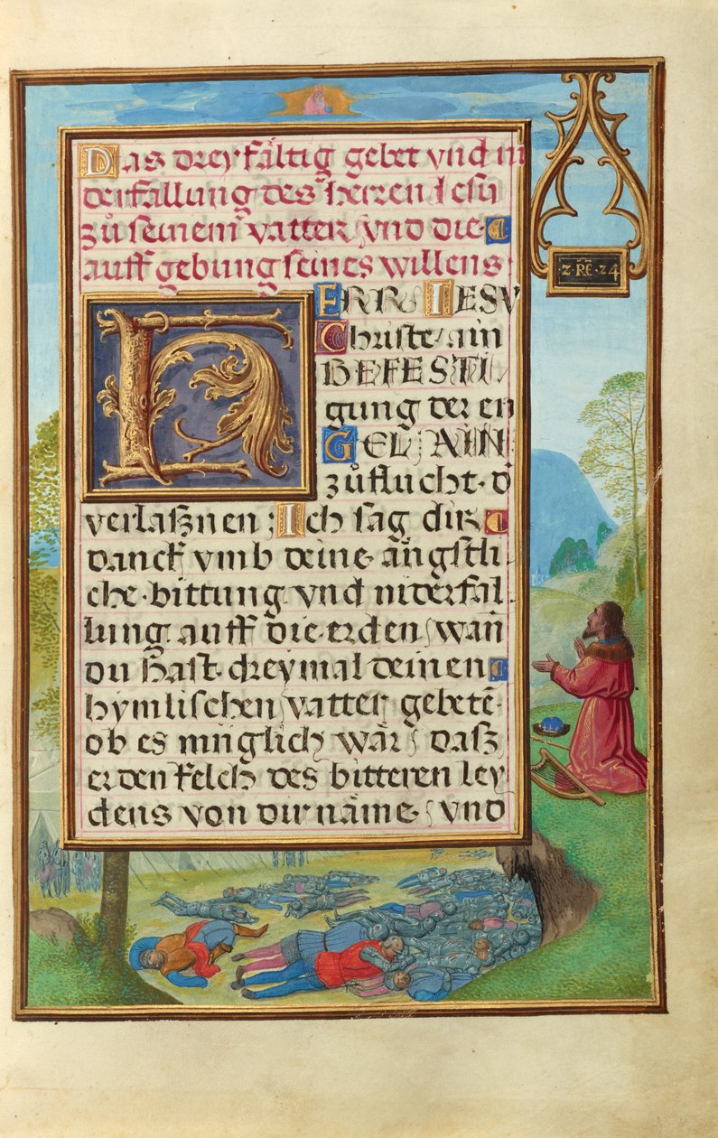 Rand mit David, der Gott anfleht, die Pest zu beenden od Simon Bening