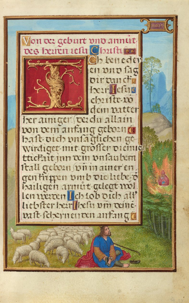 Rand mit Moses und dem brennenden Busch od Simon Bening
