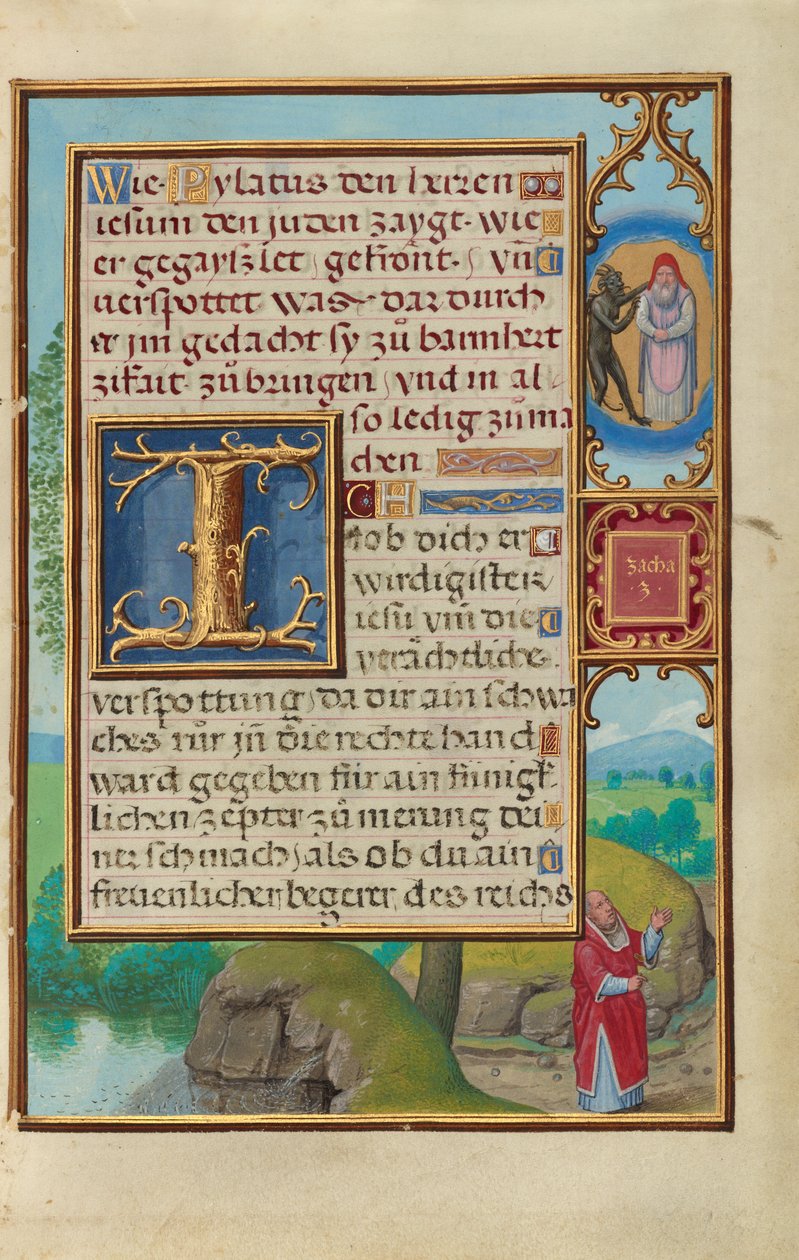 Rand mit der Vision des Hohenpriesters und des Teufels von Sacharja od Simon Bening