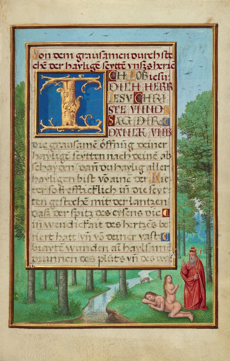Rand mit der Erschaffung Evas od Simon Bening