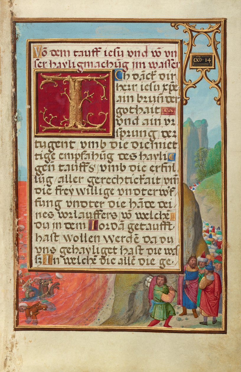 Bordüre mit der Überquerung des Roten Meeres od Simon Bening