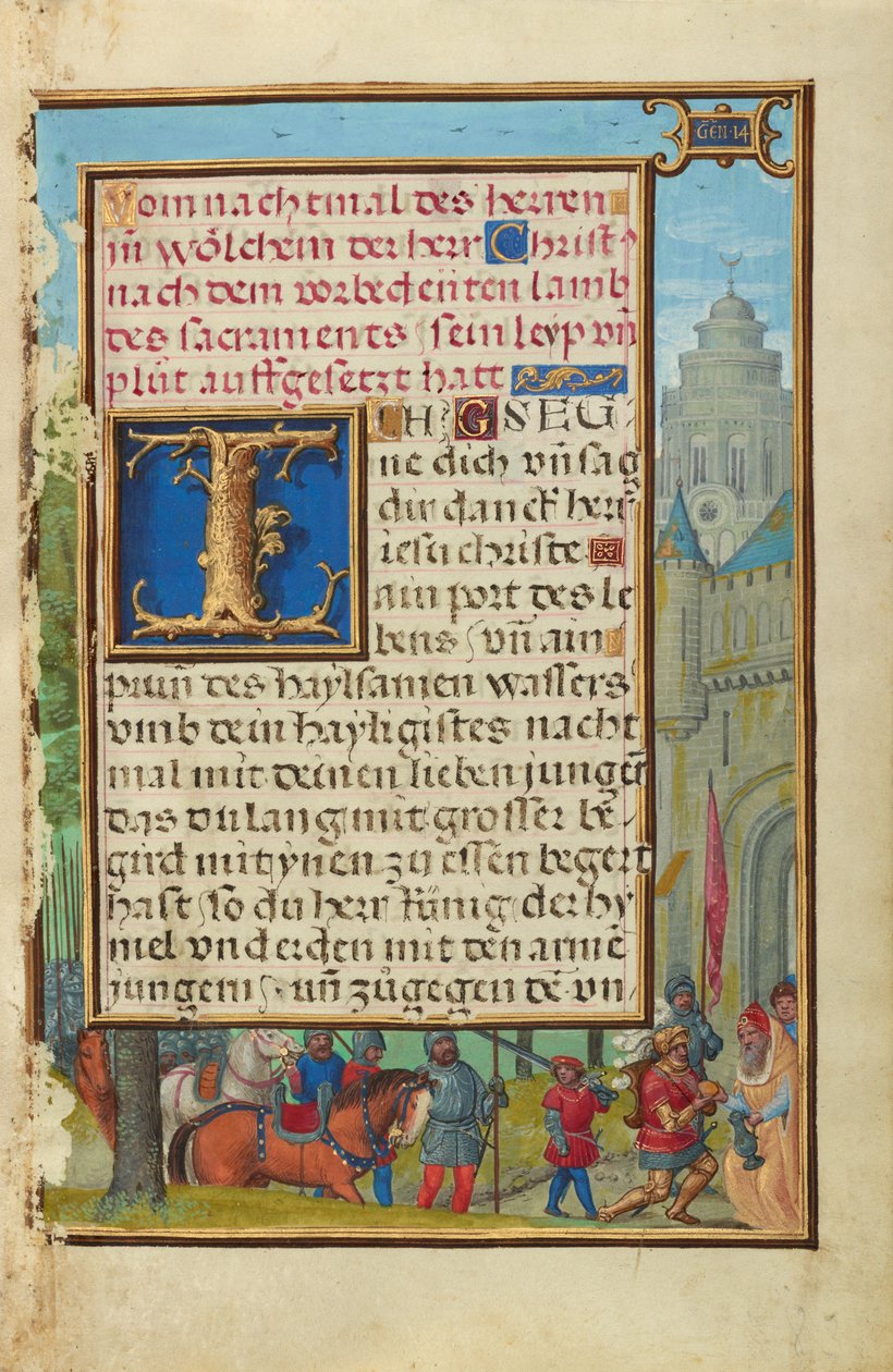 Grenze mit dem Treffen von Abraham und Melchisedek od Simon Bening