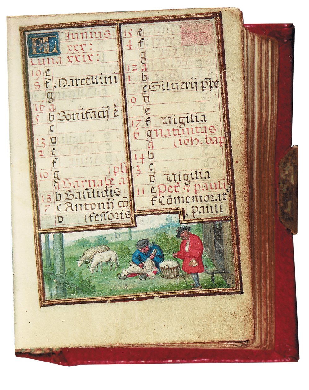Folio z miniaturní Knihy hodin, použití Řím, Bruggy, 1530-35 od Simon Bening