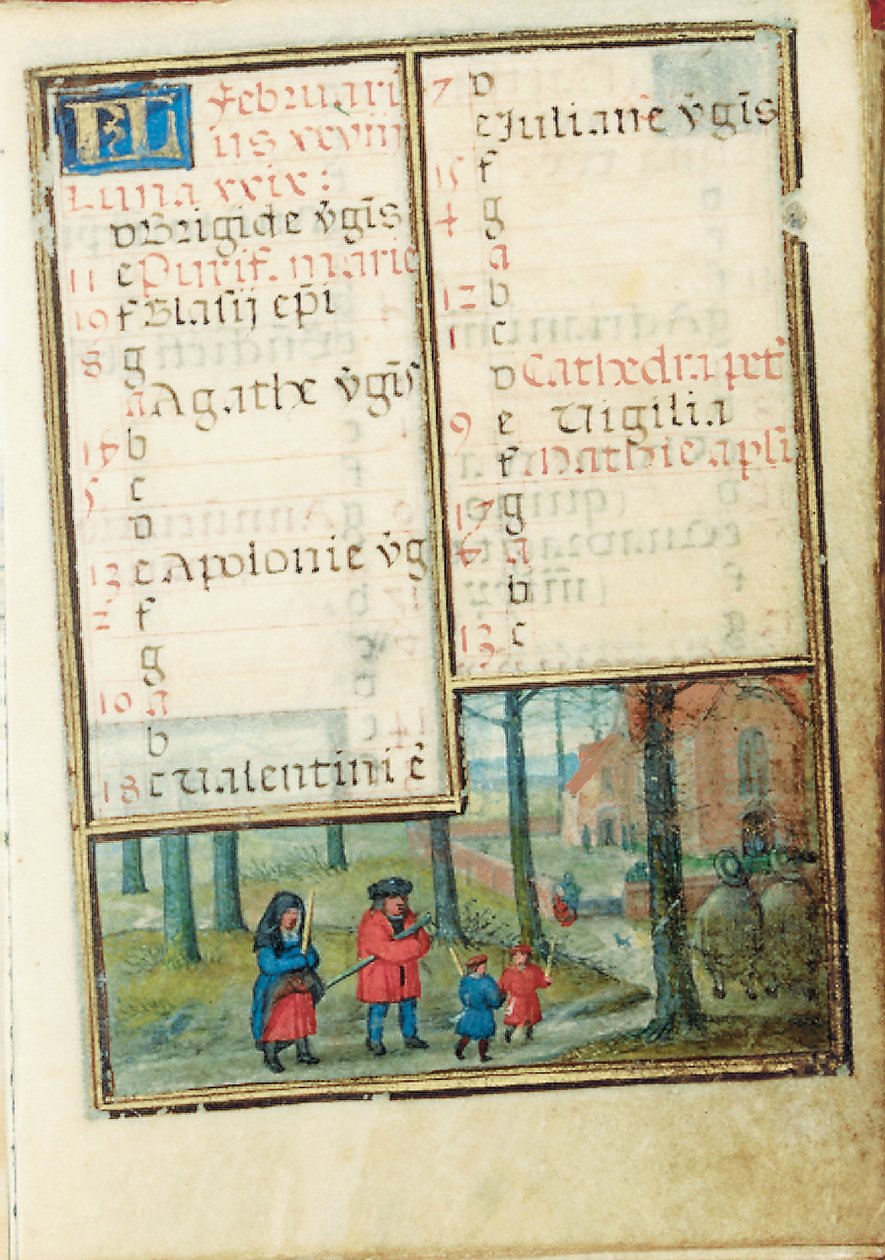 Folio z miniaturní Knihy hodin, použití Řím, Bruggy, 1530-35 od Simon Bening