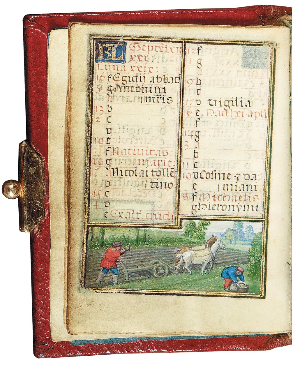 Folio z miniaturní Knihy hodin, použití Řím, Bruggy, 1530-35 od Simon Bening