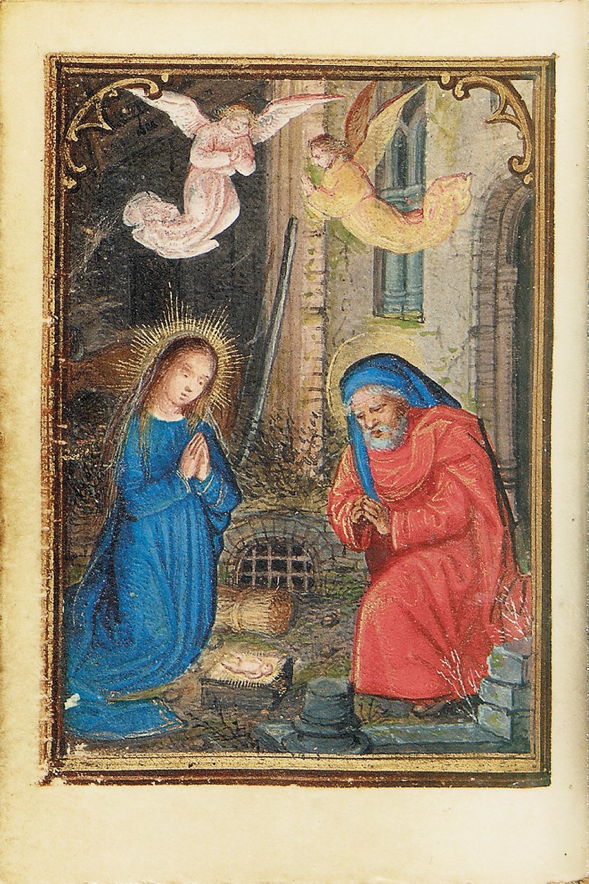 Folio z miniaturní Knihy hodin, použití Řím, Bruggy, 1530-35 od Simon Bening
