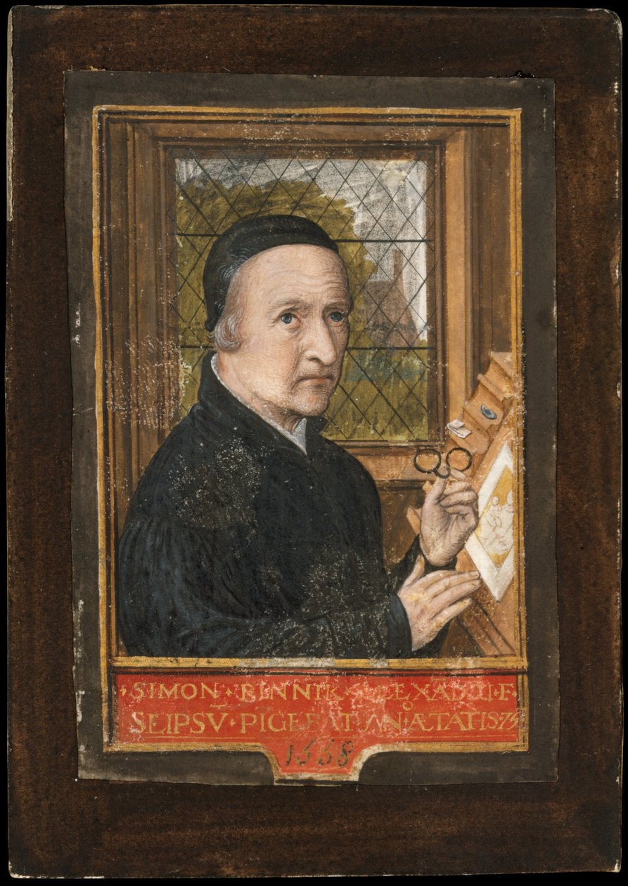 Autoportrét, 1558 (tempera a plátek zlata na pergamenu) od Simon Bening