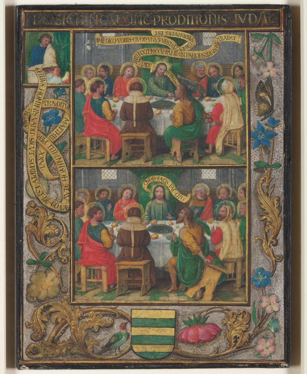 Jeden list s výjevy z Poslední večeře, c.1525-1530. od Simon Bening