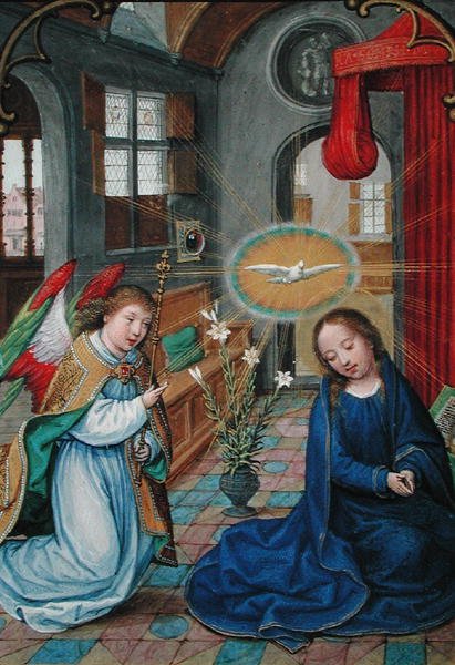 W.99 fol.16r Zvěstování Panny Marie, z 