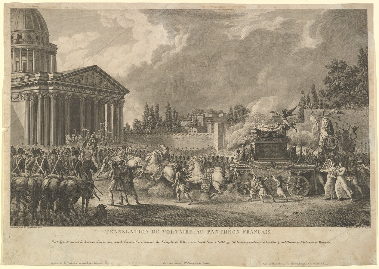 Překlad Voltaira ve francouzském Pantheonu, 1817. od Simon Charles Miger