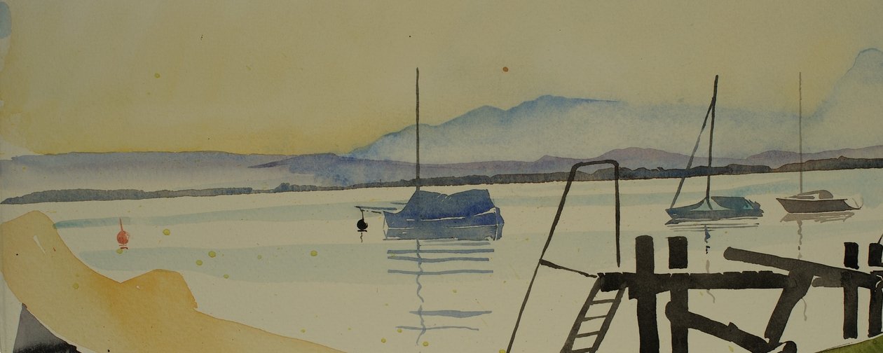 Alpské jezero, 2001 (akvarel) od Simon Fletcher