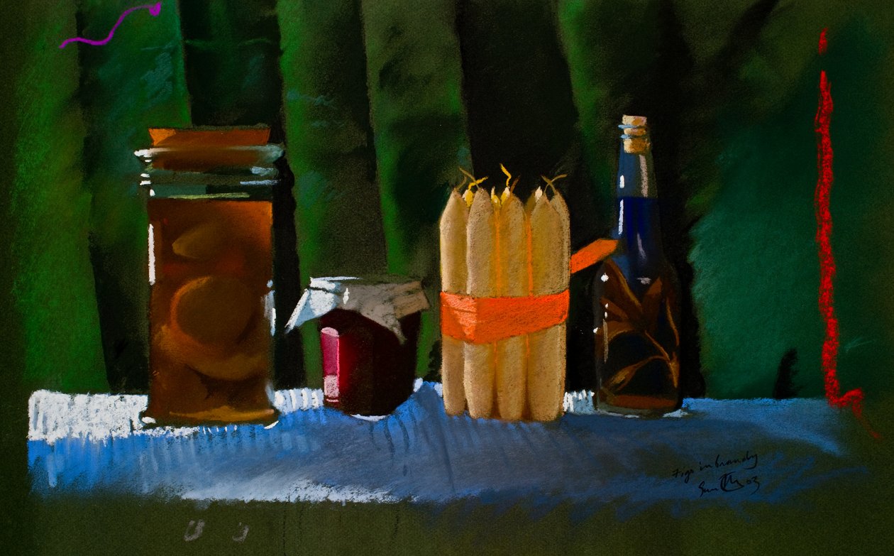 Vánoce, fíky v brandy, 2000 (pastel) od Simon Fletcher
